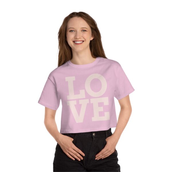 Cropped T-Shirt with 'LOVE' Design - Women's Heritage Tee for Casual StyleCustom women’s tank tops are an absolute summer hit and a year-round layering staple. Dive into our collection of print-on-demand women’s tank tops and bring - Image 6