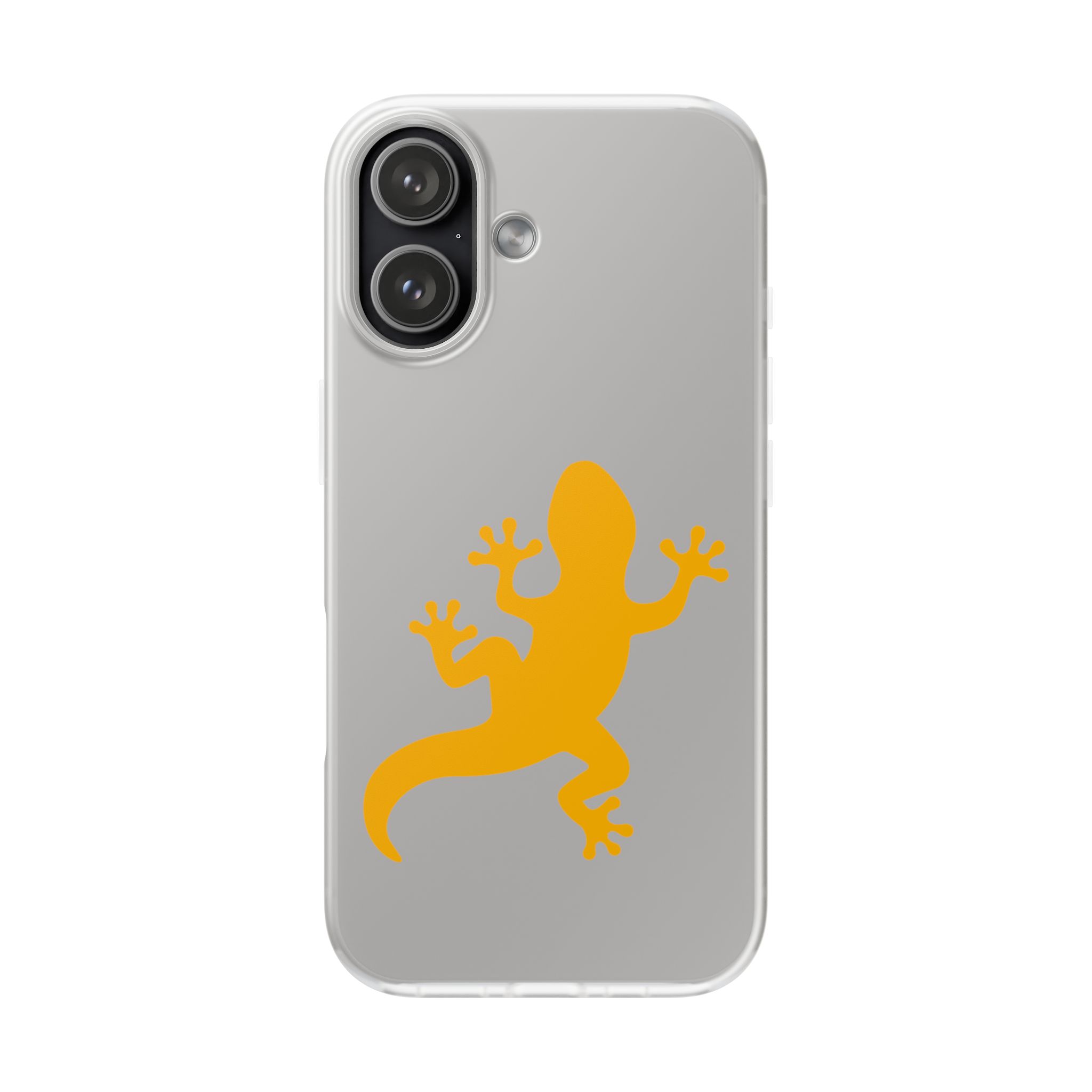 Gecko Silhouette Clear Phone Case — Bright Yellow Lizard Design - Image 4